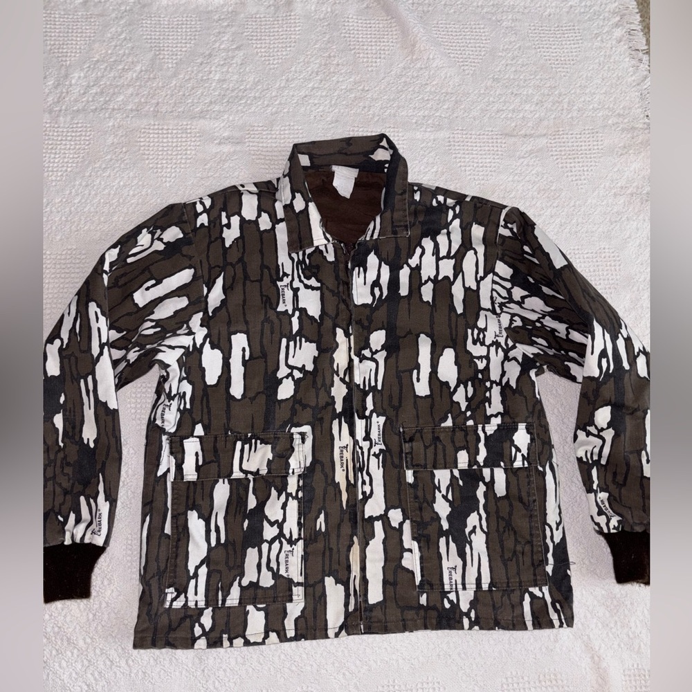 Vintage Trebark Camouflage Hunting Jacket Mens Large Regular Camo USA Made